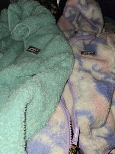 Eddie Bauer Sherpa Jacket Kids M (10/12) Blue Purple Full Zip Soft Fleece Hoodie - Picture 1 of 1