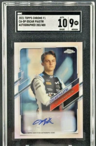 2021 Topps Chrome Formula 1 Autograph Oscar Piastri F1 /400 SGC 9 Auto 10 MINT - Picture 1 of 3
