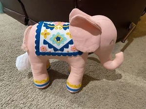 Pillowfort Target Pink Elephant Embroidery Decorative Cotton Pillow 14.5 x 11.5” - Picture 1 of 8