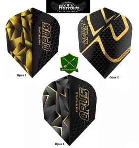 9 Harrows Opus Dart Flights 3 Sets Shape No.6 Standard Gold oder Mix - Bild 1 von 6