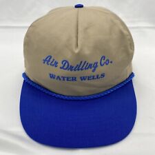 Vintage Snapback Hat Cap Trucker Rope Air Drilling Co Water Wells Pristine Blue