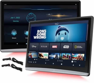 2PC 10.6" HDMI Android 10 Car Headrest Monitor Touch Screen 1080P WIFI BT MP5 FM - Picture 1 of 9