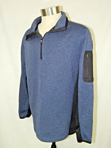 Warm Beverly Hills Polo Club Mens Size Large 1/4 Zipper Blue PullOver Sweatshirt - Picture 1 of 10