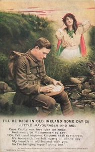 Vintage Postcard -  I'll be back in Old Ireland some day WW1  (CL2) - Picture 1 of 2