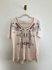 Sundance Brighter Days Top Embroidered Pink Size Small