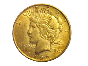 1922-D Peace Silver Dollar 90% Silver Not Cleaned Rate Xfine To AU? Z14 - Picture 1 of 2