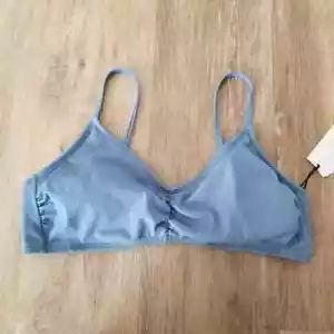 NWT Shade & Shore Blue Ribbed Bikini Top Size Large - Picture 1 of 7