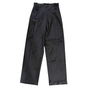 VTG Bisou Bisou Michele Bohbot Black Big Button Front Seam Bootcut Hi Rise Pant - Picture 1 of 10