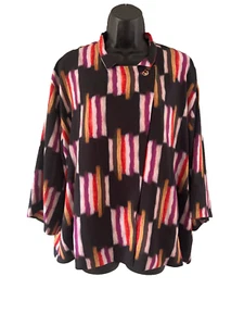 Bitte Kai Rand  Swing Jacket Womens Size Large Long Flare Sleeve Mixed Print - Picture 1 of 13