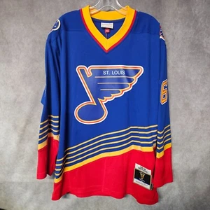 NWT Mitchell & Ness 1995 St. Louis Blues Brett Hull 16 Blue Line Jersey L $200 - Picture 1 of 11