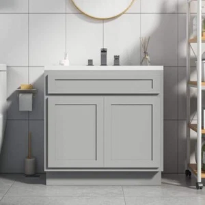 Vanity Art Bathroom Vanities without Tops 30"W X 21" D X 32.5" H 2-Doors Gray - Picture 1 of 4