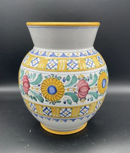 Jarrón floral de cerámica Modra checoslovaco grande - Imagen 1 de 5