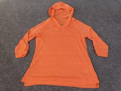 columbia hoodie womens large orange lightweight pink outdoors stretch geometric - Image 1 of 4