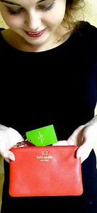 Kate Spade NEW YORK bee Persimmon Red Grant Park NWT Wallet Wristlet - Picture 1 of 6