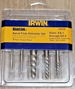 Irwin Hanson 5pc Spiral Flute Extractor Set EX-1 to EX-5, made in USA #53535 - Picture 1 of 2