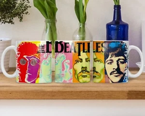 Taza/regalo Beatles. Pintura artística diseño psicodélico. - Imagen 1 de 6
