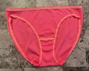 NWOT VICTORIA'S SECRET XL PINK YELLOW 100% COTTON VINTAGE RARE BIKINI PANTIES - Picture 1 of 3