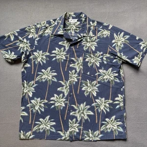 Malihini Hawaiian Men’s XL Blue Camp Shirt Palm Tree AOP - Picture 1 of 10