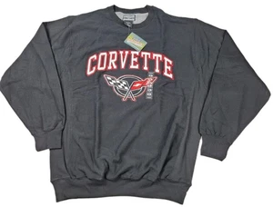 Chevy Corvette Sweatshirt Black Mens XL Steve & Barrys NWT Vintage Embroidered - Picture 1 of 8