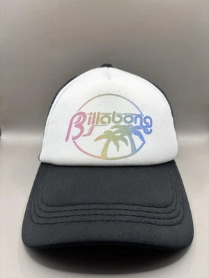 Gorra Billabong gorra espalda a presión para hombre talla única negra blanca camionero malla palmera Foto 1 de 4