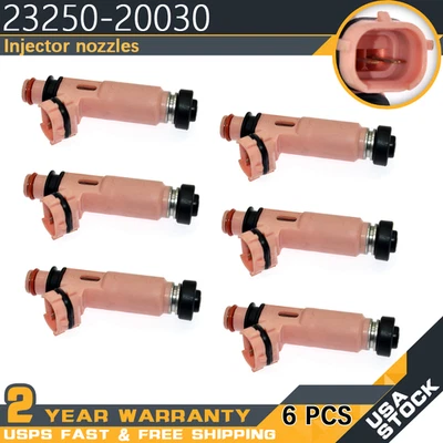6Pcs Fuel Injectors 23250-20030 For Toyota Camry Highlander Sienna Lexus ES330 - Image 1 of 4