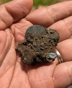 Original Dutch Netherlands VOC 1 Duit Holland 1739 Fossil Shipwreck Coin_V28 - Bild 1 von 7