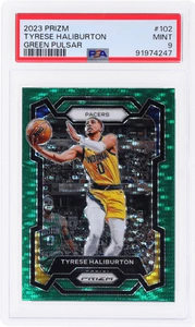 2023 Panini Prizm Tyrese Haliburton Green Pulsar Prizm #102 /25 PSA 9 - Picture 1 of 2