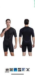 Neoprenanzug Herren / Damen 3mm Large Shorty 1/4 Body Tauchanzug Front Zip Wetsuit - Bild 1 von 8