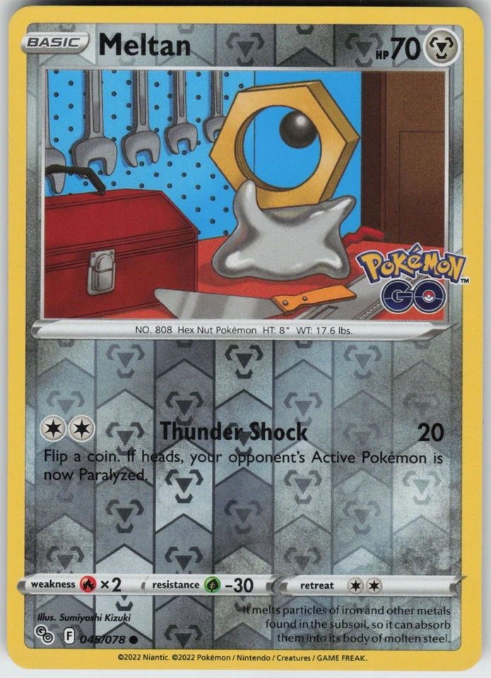 PO-06 Reverse Holo Meltan 045/078 Common Pokemon GO - Image 1 of 1