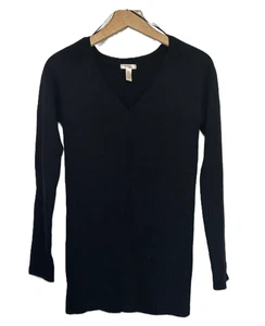 Ambiance Apparel Damen V-Ausschnitt Langarm Strick Pullover Schwarz - S - Bild 1 von 4