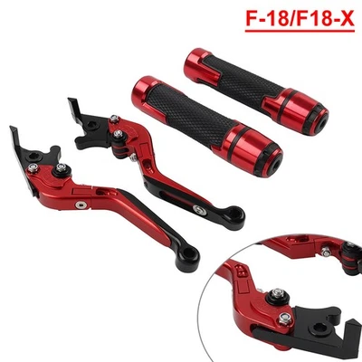 Red Brake Clutch Levers Handlebar Grips Sets For BMW C650GT C600 SPORT 2011-2016 — 第 1/4 张图片