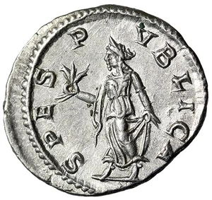 Severus Alexander AR Denar "Spes Walking with Flower" sehr fein - Bild 1 von 5