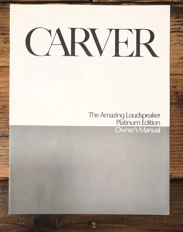 Altavoz Carver The Amazing PlatinumEdition Propietario/Manual de Usuario *Original* Foto 1 de 1