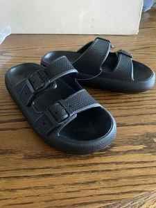 Pillow Slides Cushion Cloud Sandals Black Size 7.5 - 8 - Picture 1 of 5