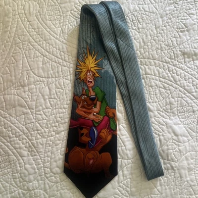 Corbata Scooby-Doo de Cartoon Network para hombre impresión gráfica de seda 2003 Hanna Barbara Foto 1 de 4
