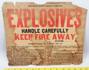 1940er Jahre verwittert & gebeizt Sprengstoff Karton 14x9" Schild - Bild 1 von 2