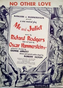 NO OTHER LOVE Me and Juliet Rodgers Hammerstein 1953 Show Tune Vtg Sheet Music - Picture 1 of 3