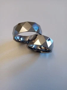 Wolfram Ringe UNISEX facetiert mit Glanz, 7 mm breit - Bild 1 von 8
