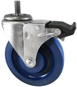 CasterHQ - 3" x 1,25" blau Voll Polyurethan Rad - 1/2"-13x1" Gewinde Vorbau - - Bild 1 von 1