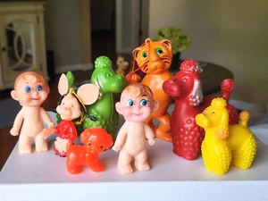 Vtg Lot Plastic Blow Mold Carnival Fair Prizes - Poodles, Esso Tiger, Topo Gigio - Picture 1 of 12