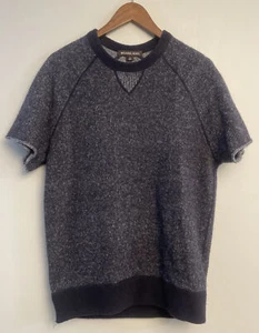 Michael Kors Mens Short Sleeve Sweatshirt Navy Blue Cotton Size Medium NWOT - Picture 1 of 4