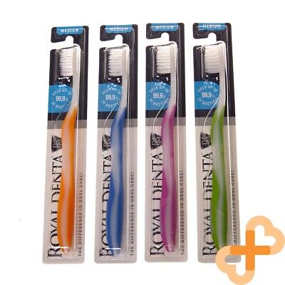 ROYAL DENTA SILVER Medium 4 Pack Toothbrush Set Kit Bundle Medium Softness • 38.25€