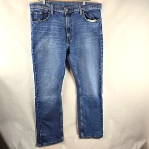 Levis 513 Jeans Mens 38x30 Blue Denim Slim Straight Stretch Pockets Medium Wash - Picture 1 of 10