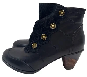 LArtiste by Spring Step Women Belgard Black Leather Ankle Bootie Size 37 - Picture 1 of 11