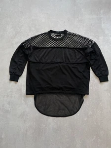 Diesel Black Designer Mesh Sweatshirt Avant Garde Y2K Women's L - Picture 1 of 16