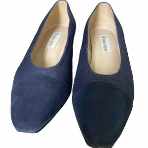 Etienne Aigner Ann Marie Blue Leather Kitten Heels Shoes Low Heels Women’s - Picture 1 of 14