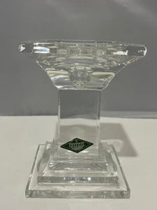 Vintage quadratische Säule Shannon 24 % Bleikristall Slowakei Kerzenhalter 5" hoch - Bild 1 von 8