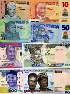 JUEGO COMPLETO, Nigeria, 5-10-20-50-100-200-500-1000, 2014-2022, UNC - Imagen 1 de 2