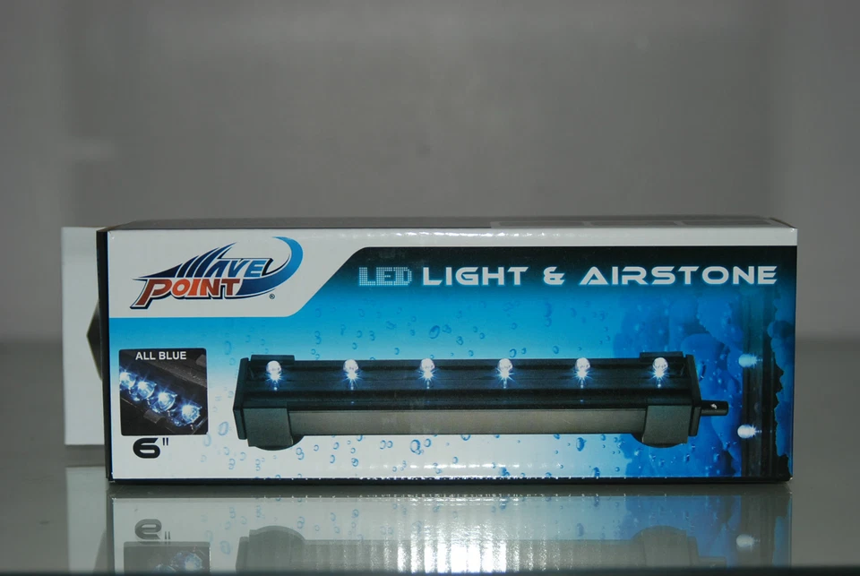 Aquarium Bleu LED Lumière & Air Pierre Barre 15.2cm Convient pour Tout Aquariums - Photo 1/1
