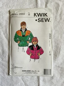 1990s Boys Girls Jacket Kwik Sew 2002 Sewing Pattern Size 4-7 SEALED UNCUT - Picture 1 of 2